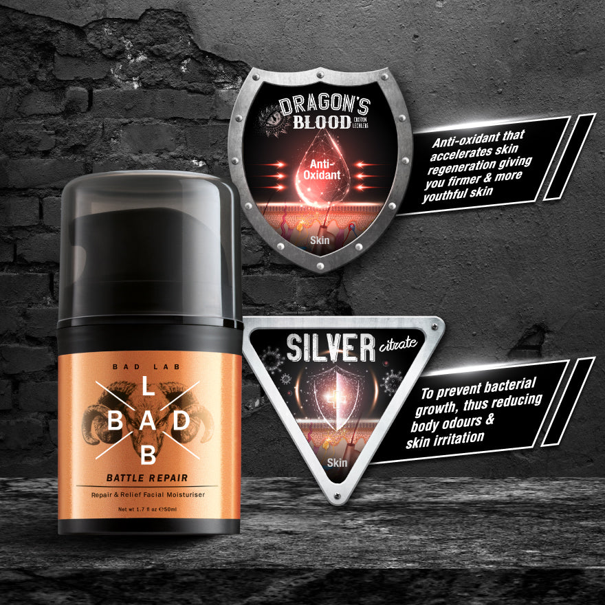 BATTLE REPAIR — REPAIR & RELIEF FACIAL MOISTURISER - 50ml