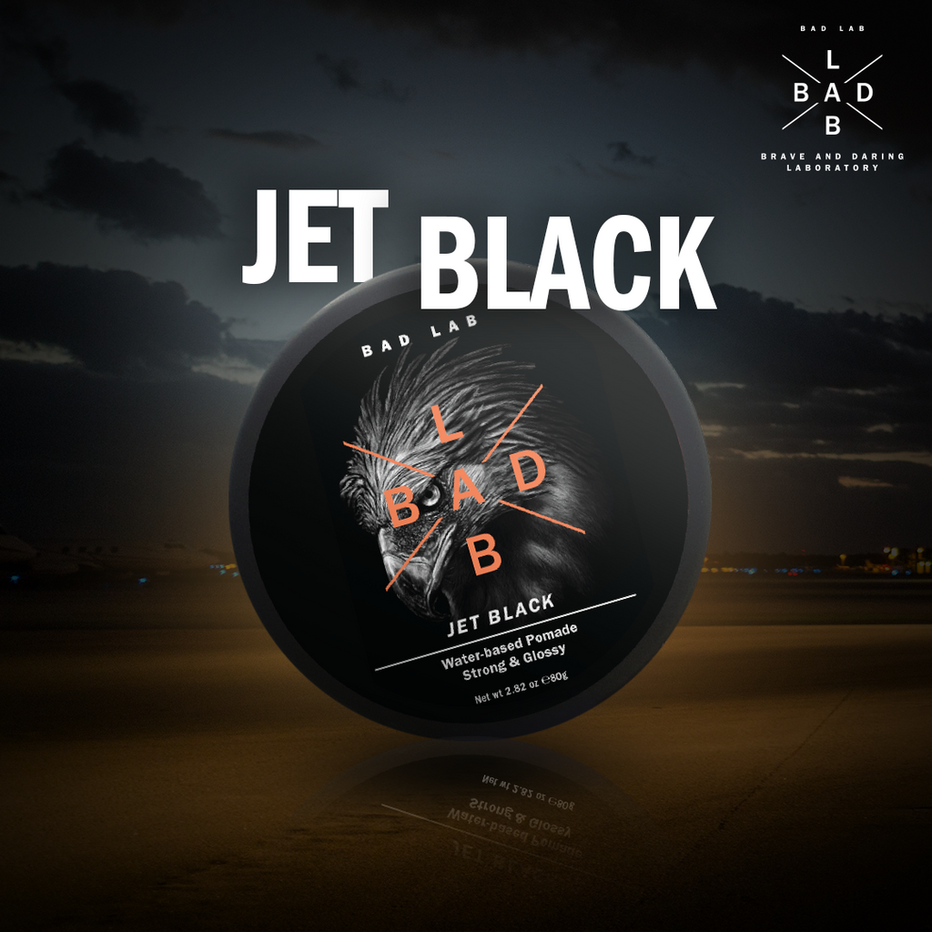 JET BLACK WATER-BASED HAIR POMADE - STRONG & GLOSSY